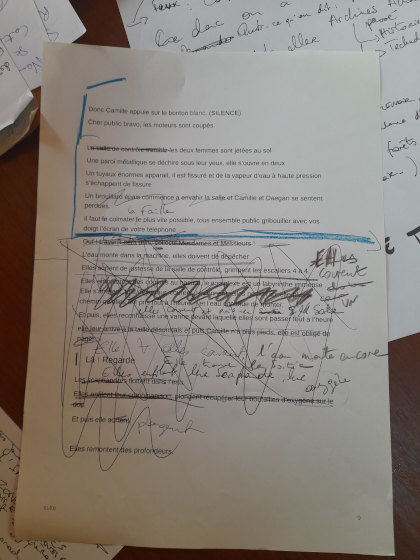 Delphine Descombin, feuille de notes 1/3 (Conte d'un futur commun)